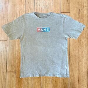 VANS Boys T Shirt Skater Surf Size Large Rainbow Logo Skateboarding Classic Gray